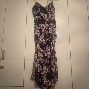 NICHOLAS floral, asymmetrical midi dress - size 4